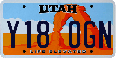 UT license plate Y180GN