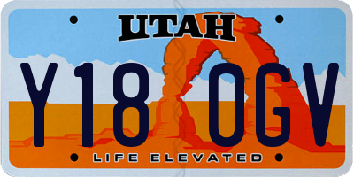 UT license plate Y180GV
