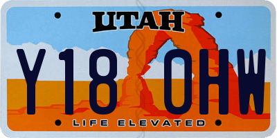UT license plate Y180HW