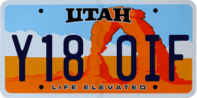 UT license plate Y180IF