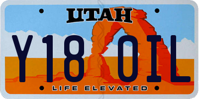 UT license plate Y180IL
