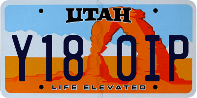 UT license plate Y180IP