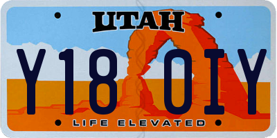 UT license plate Y180IY