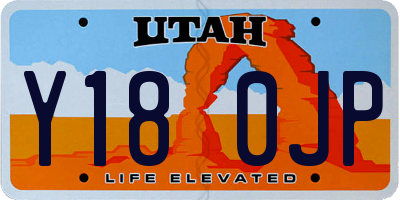 UT license plate Y180JP