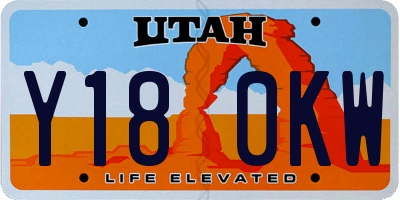 UT license plate Y180KW