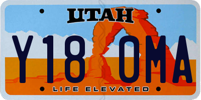 UT license plate Y180MA
