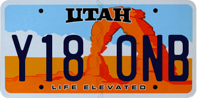 UT license plate Y180NB