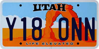 UT license plate Y180NN