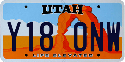UT license plate Y180NW