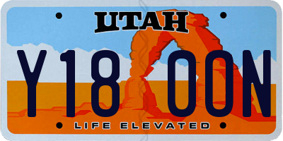 UT license plate Y180ON
