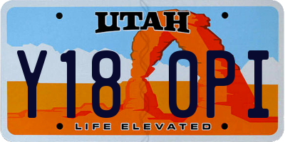 UT license plate Y180PI