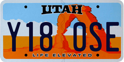 UT license plate Y180SE
