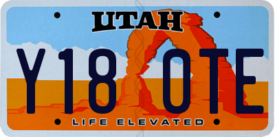 UT license plate Y180TE