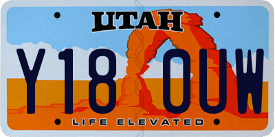 UT license plate Y180UW