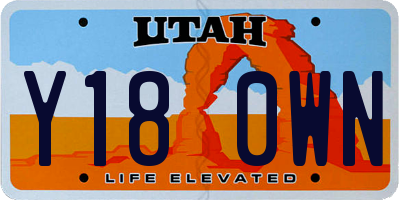 UT license plate Y180WN