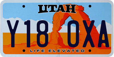UT license plate Y180XA