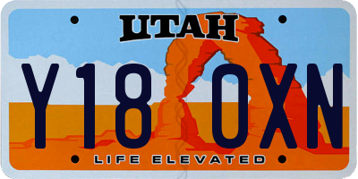 UT license plate Y180XN
