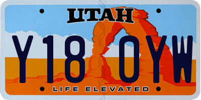 UT license plate Y180YW