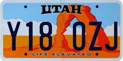 UT license plate Y180ZJ