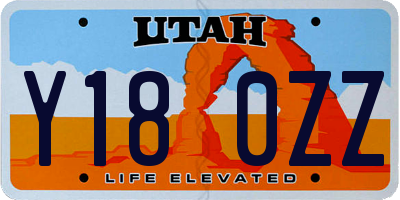 UT license plate Y180ZZ