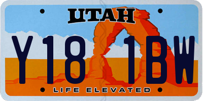 UT license plate Y181BW