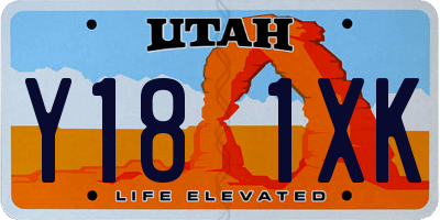 UT license plate Y181XK