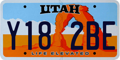 UT license plate Y182BE