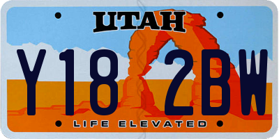 UT license plate Y182BW