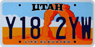 UT license plate Y182YW