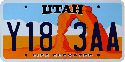 UT license plate Y183AA