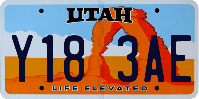 UT license plate Y183AE