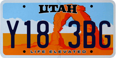 UT license plate Y183BG