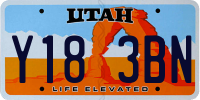 UT license plate Y183BN
