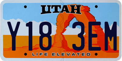 UT license plate Y183EM