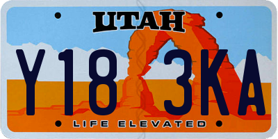 UT license plate Y183KA
