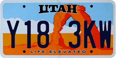 UT license plate Y183KW