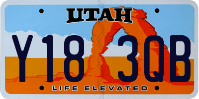 UT license plate Y183QB