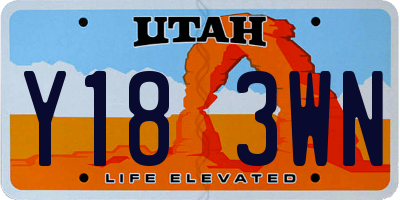 UT license plate Y183WN