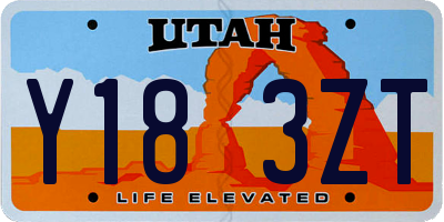 UT license plate Y183ZT