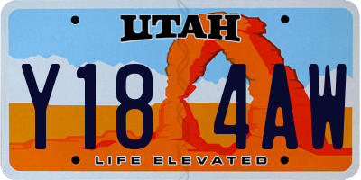 UT license plate Y184AW