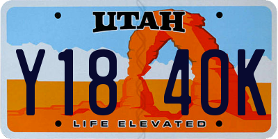 UT license plate Y184OK