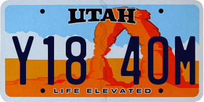 UT license plate Y184OM