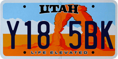UT license plate Y185BK