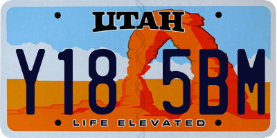 UT license plate Y185BM