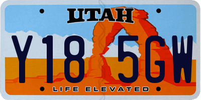 UT license plate Y185GW