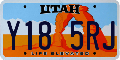 UT license plate Y185RJ