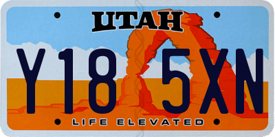 UT license plate Y185XN