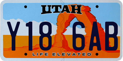 UT license plate Y186AB