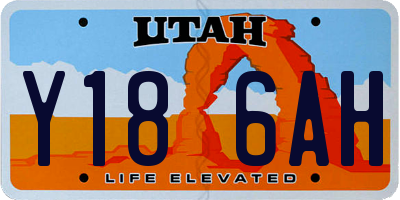 UT license plate Y186AH