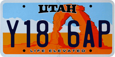 UT license plate Y186AP